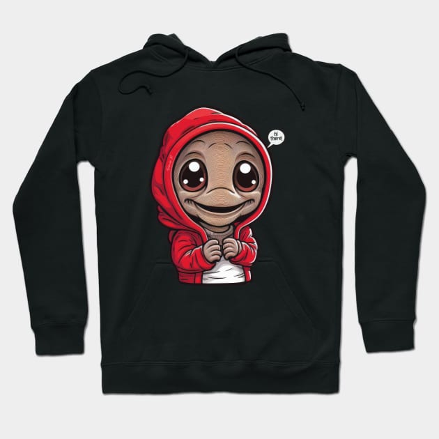 Cool Alien with a Hooded Pullover design #13 Hoodie by Farbrausch Art